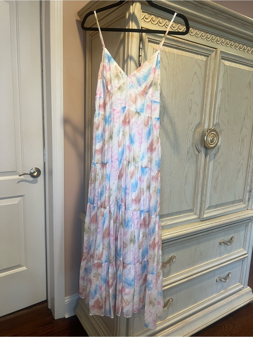 Storia Pastel Watercolor Maxi Slip Dress